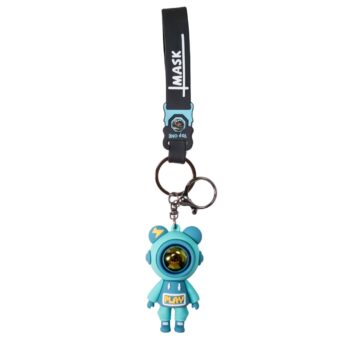 Silicone astronaut key chain - teal