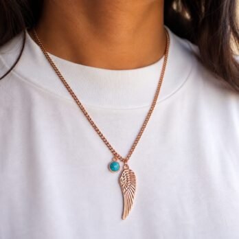 Winged Whisper Rose Gold Pendant Necklace for Women