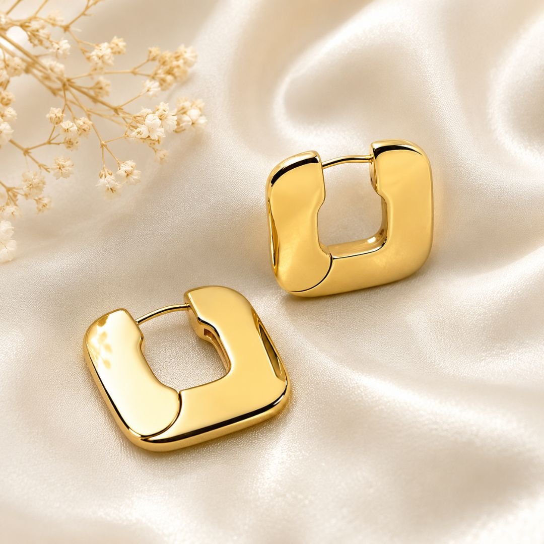Sculpted Square Hoops - Image 2