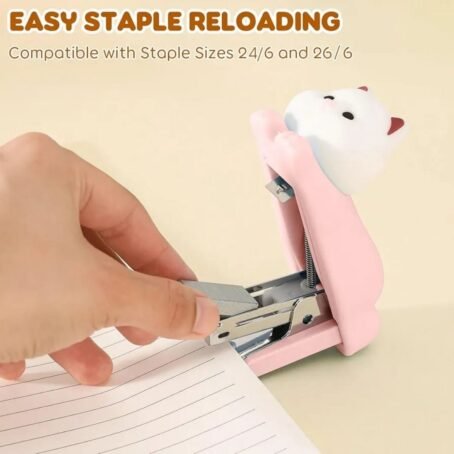 Cute Silicone Kitty Cat Stapler – Pink Edition (3)