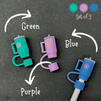 Silicone Straw Toppers Set of 3 – Dust Caps for Tumblers