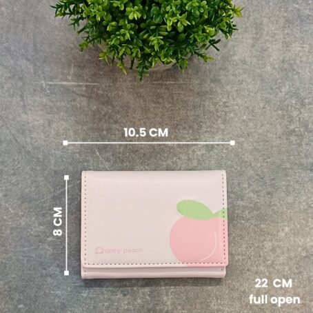 Three Fold Wallet Peach Size