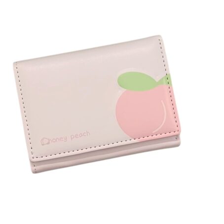 Three Fold Wallet Peach White BG