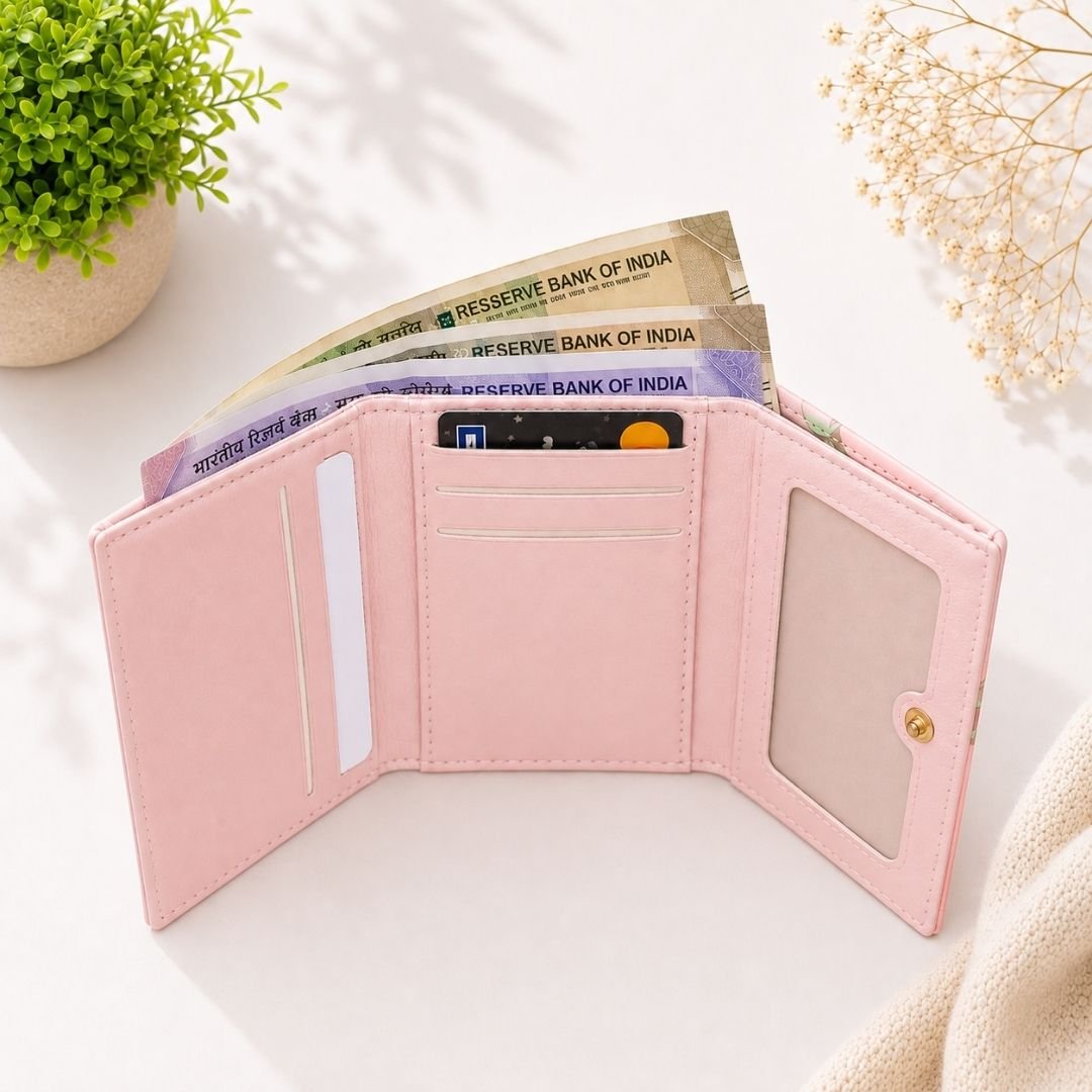 Vegan Leather 3-Fold Wallet – Honey Peach - Image 2