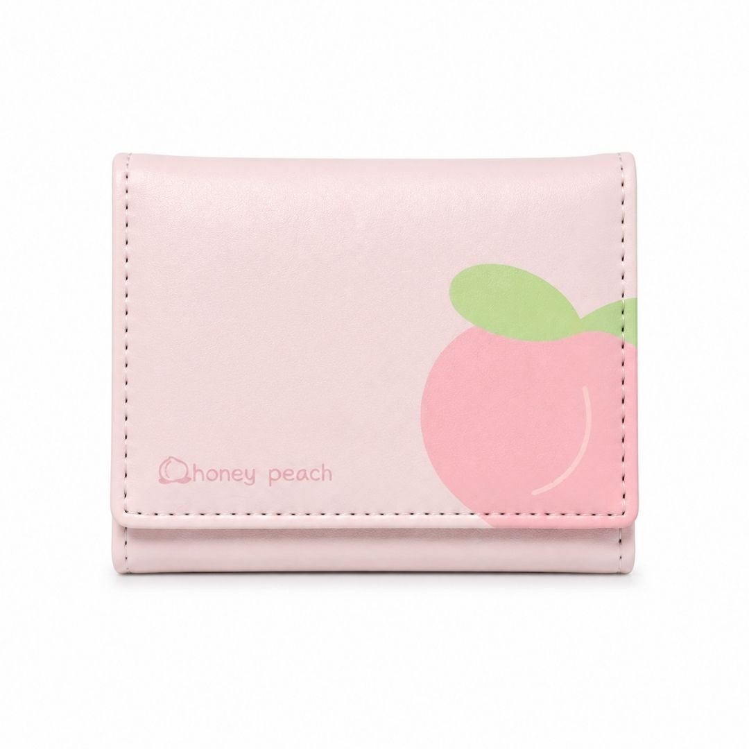Vegan Leather 3-Fold Wallet – Honey Peach - Image 3