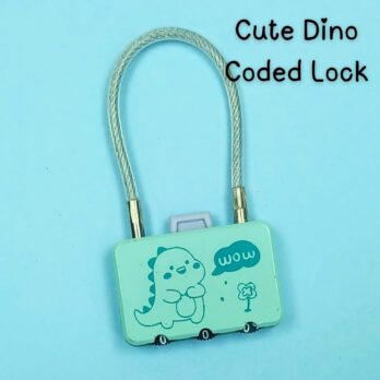 Blue Dino 3-Digit Combination Padlock