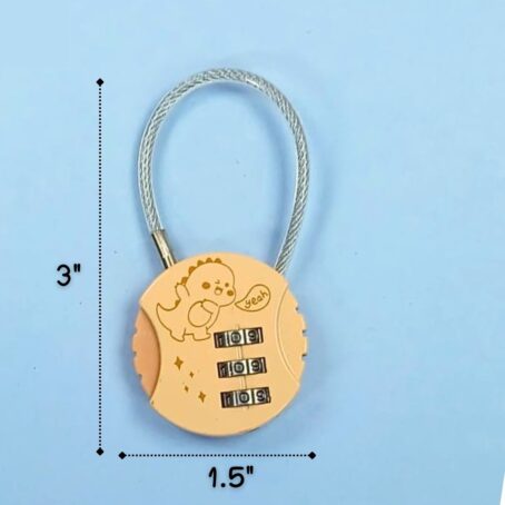 Peach dino pad lock