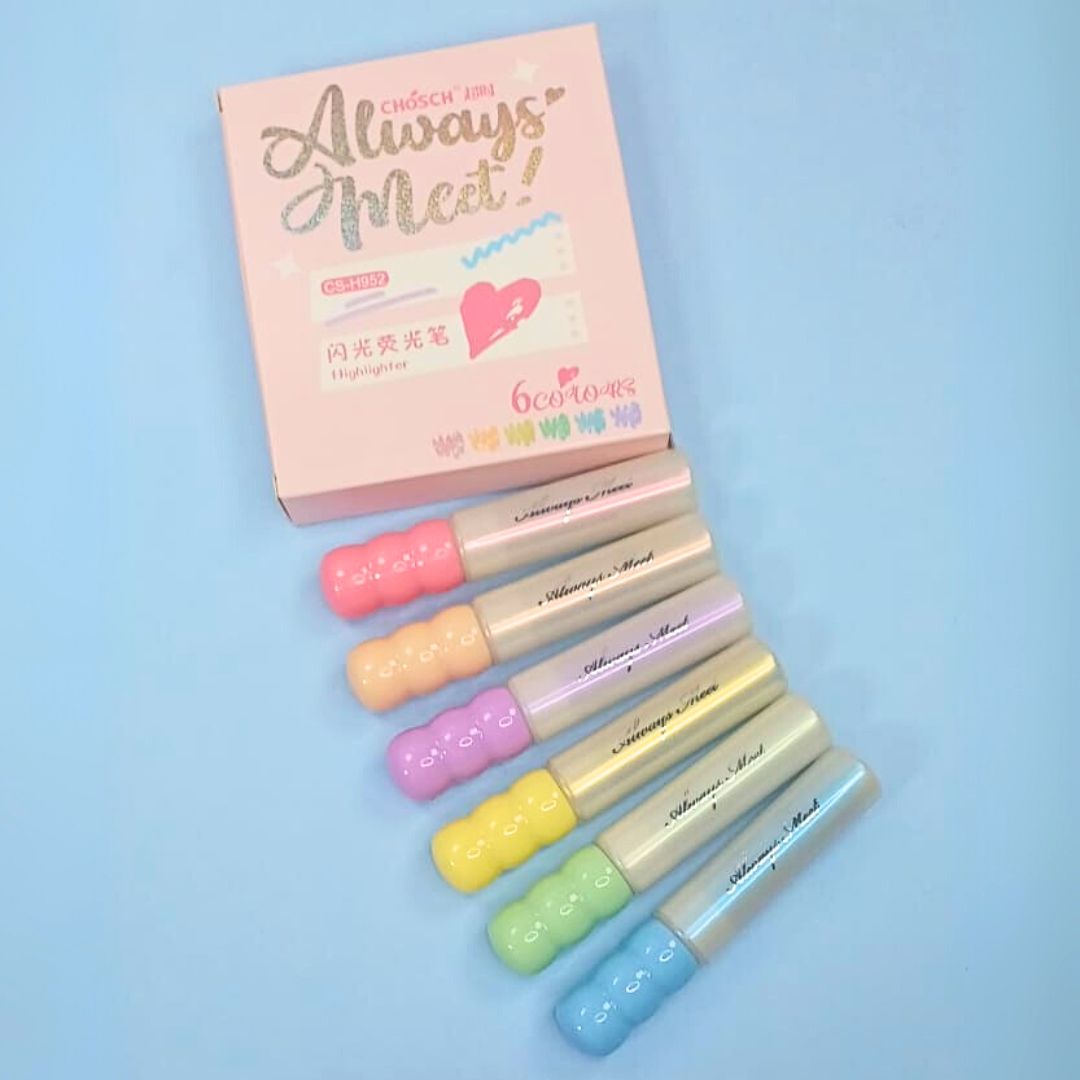 Glitter highlighter - set of 6