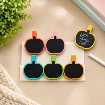 Apple Shape Chalkboard Clips Set of 6 | Colourful Mini Blackboard Clips