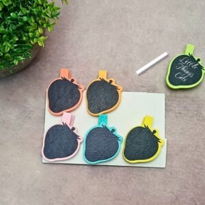 Mini Strawberry Chalkboard Clips – Pack of 6