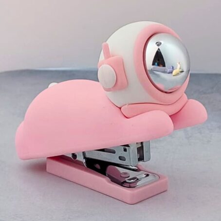 Pink astronaut stapler