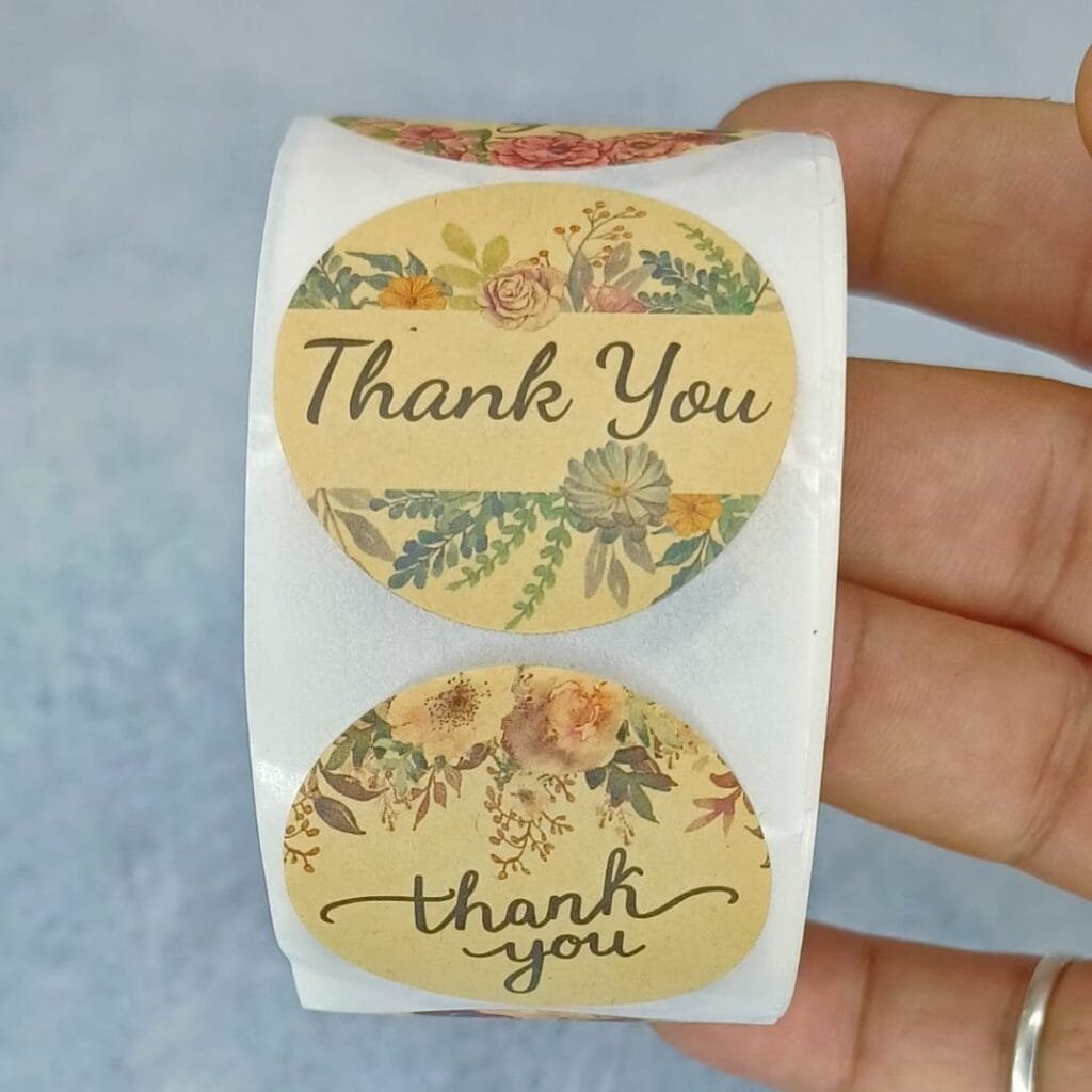 Thank You Stickers - 500 Round Floral - Little Things Cute
