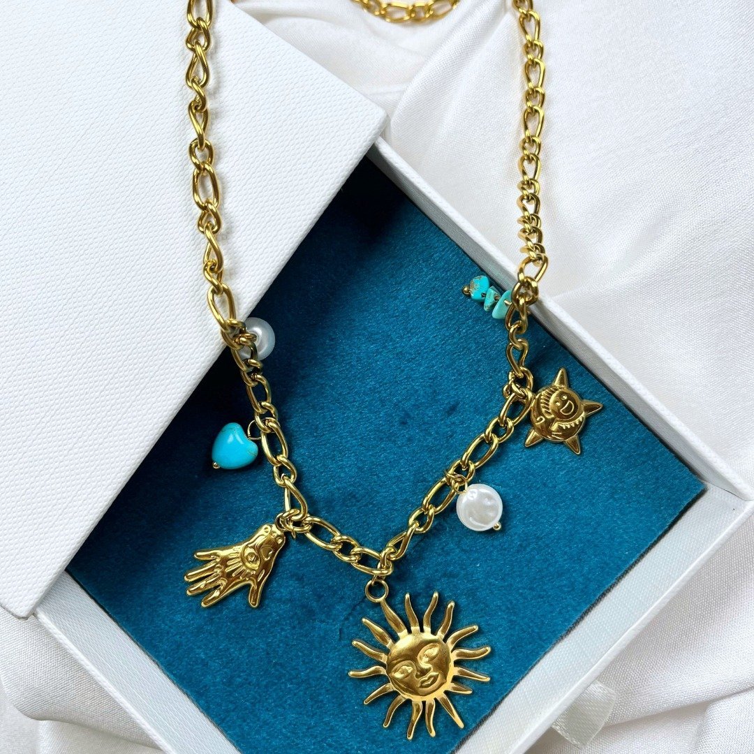 Solar Charm necklace (Sun + hand) - Image 3