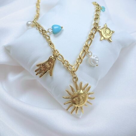 Solar Charm necklace (Sun + hand) - Image 2