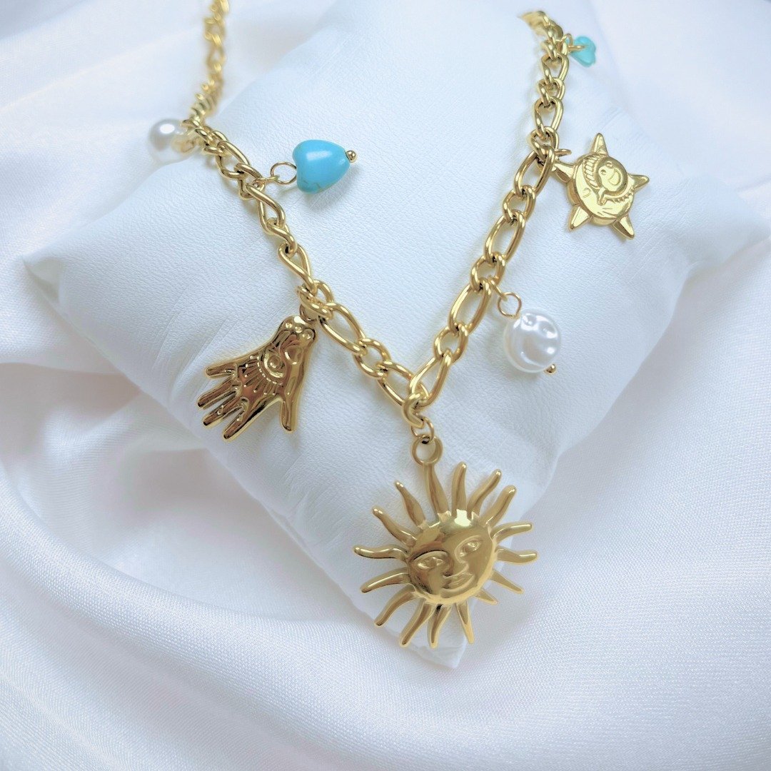 Solar Charm necklace (Sun + hand) - Image 2
