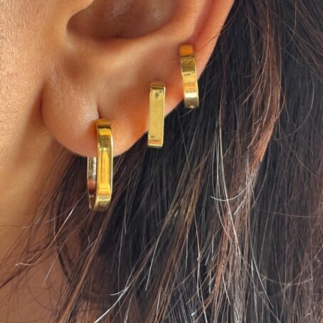 Dual Tone Metallic Trio - Earrings - Gold Silver Bali - Set of 3