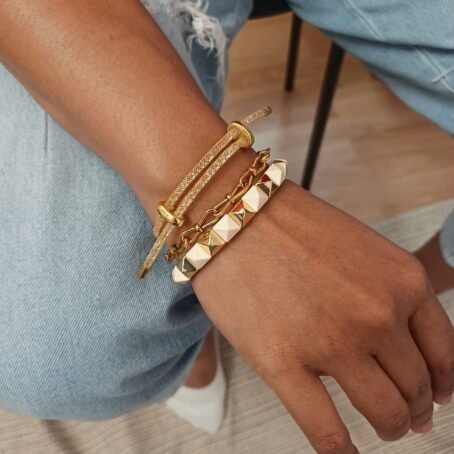 Modern Mesh Luxe Bracelet - Gold - Image 2