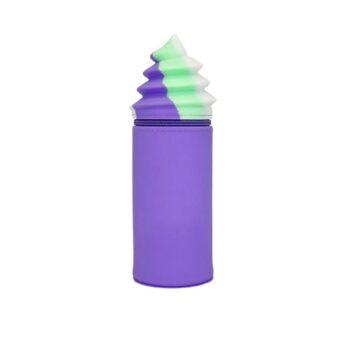 Violet Silicone Pencil Pouch – Ice Cream Swirl Design