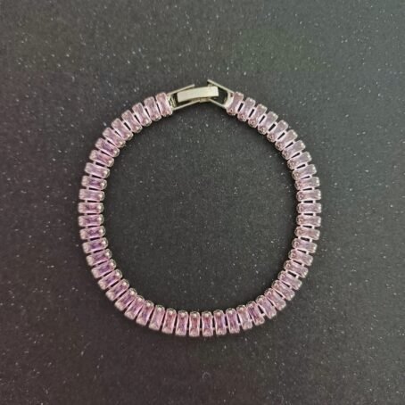 Lilac Luxe Bracelet – Lavender Crystal Silver Bangle