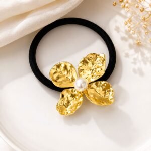 Metallic Bloom - Metal Tug Hair Ties