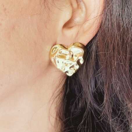 Molten Heart Studs - Gold - Image 2