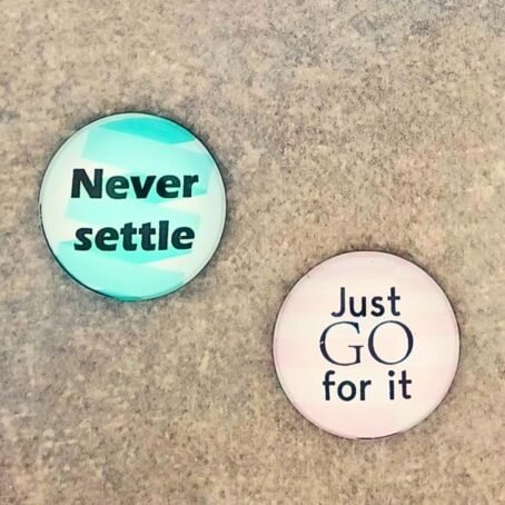 Motivational Fridge Magnets Set of 2 – Never Settle & Just Go For It Metal
