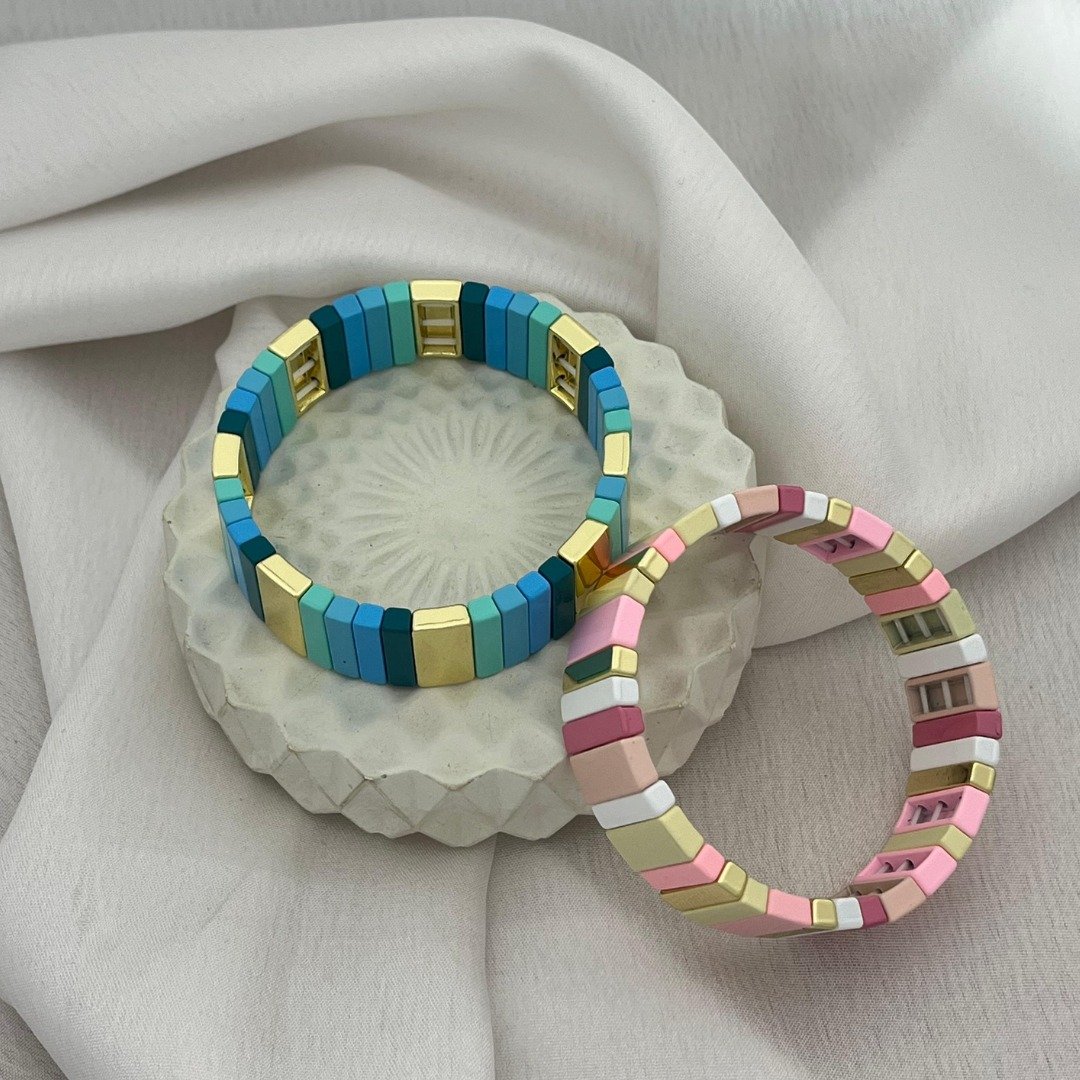 Blossom Block Harmony Bracelet in Soft Pastel Tones - Image 2