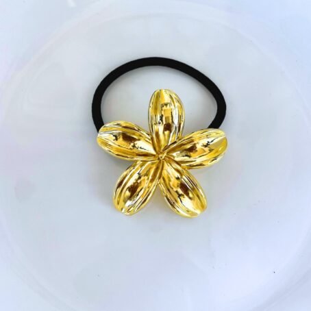 Golden Blossom - Floral Metal Tug Hair Ties