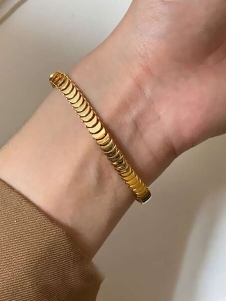 Golden Gleam Herringbone Bracelet - Image 2