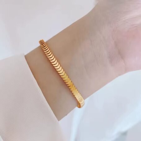 Golden Gleam Herringbone Bracelet - Image 3