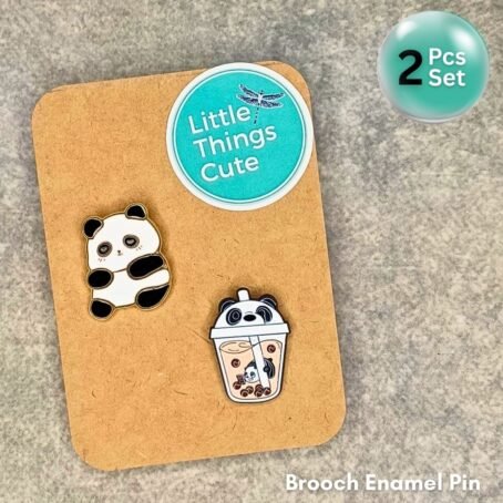 Panda + Boba Tea Enamel Pins