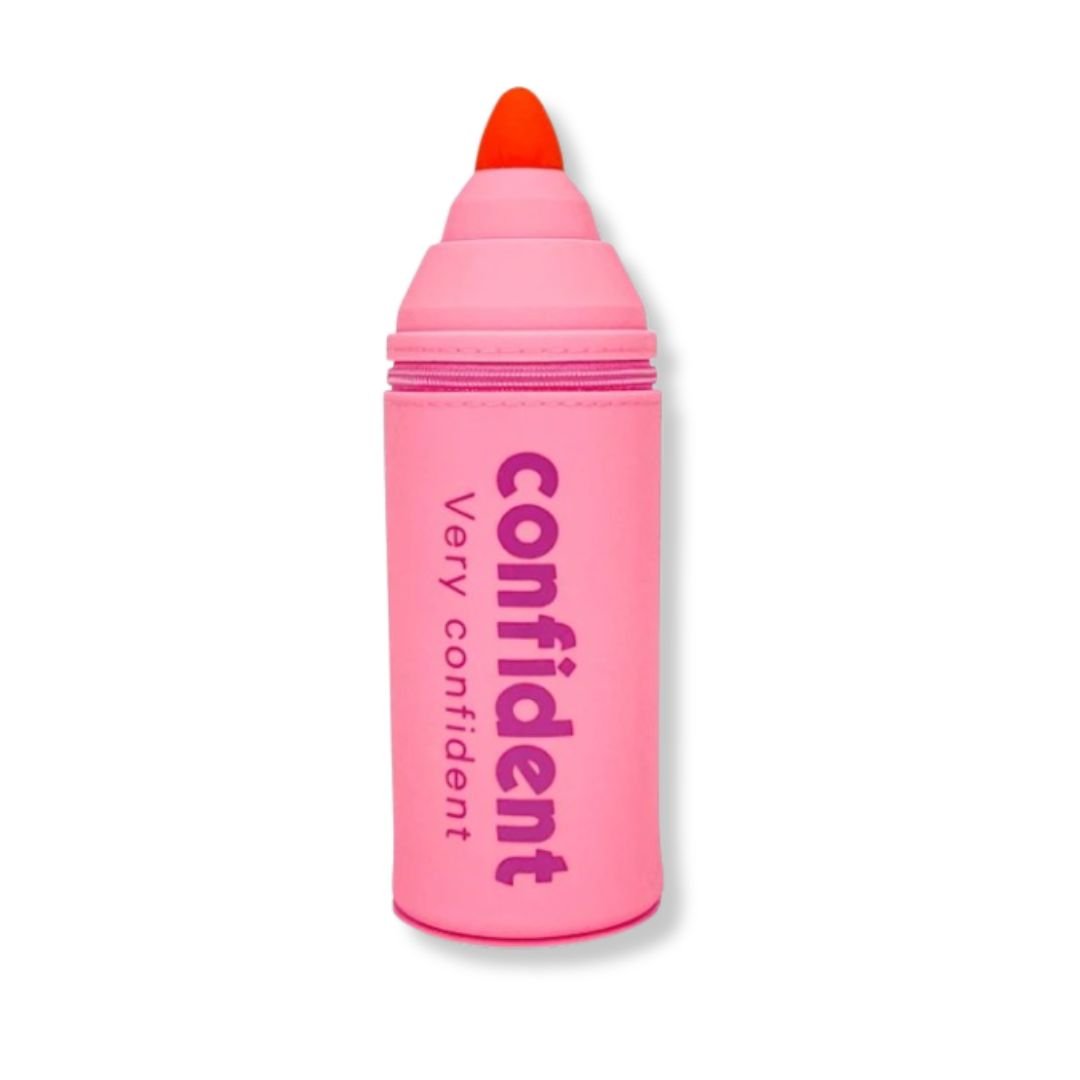 Pencil shaped silicone pouch