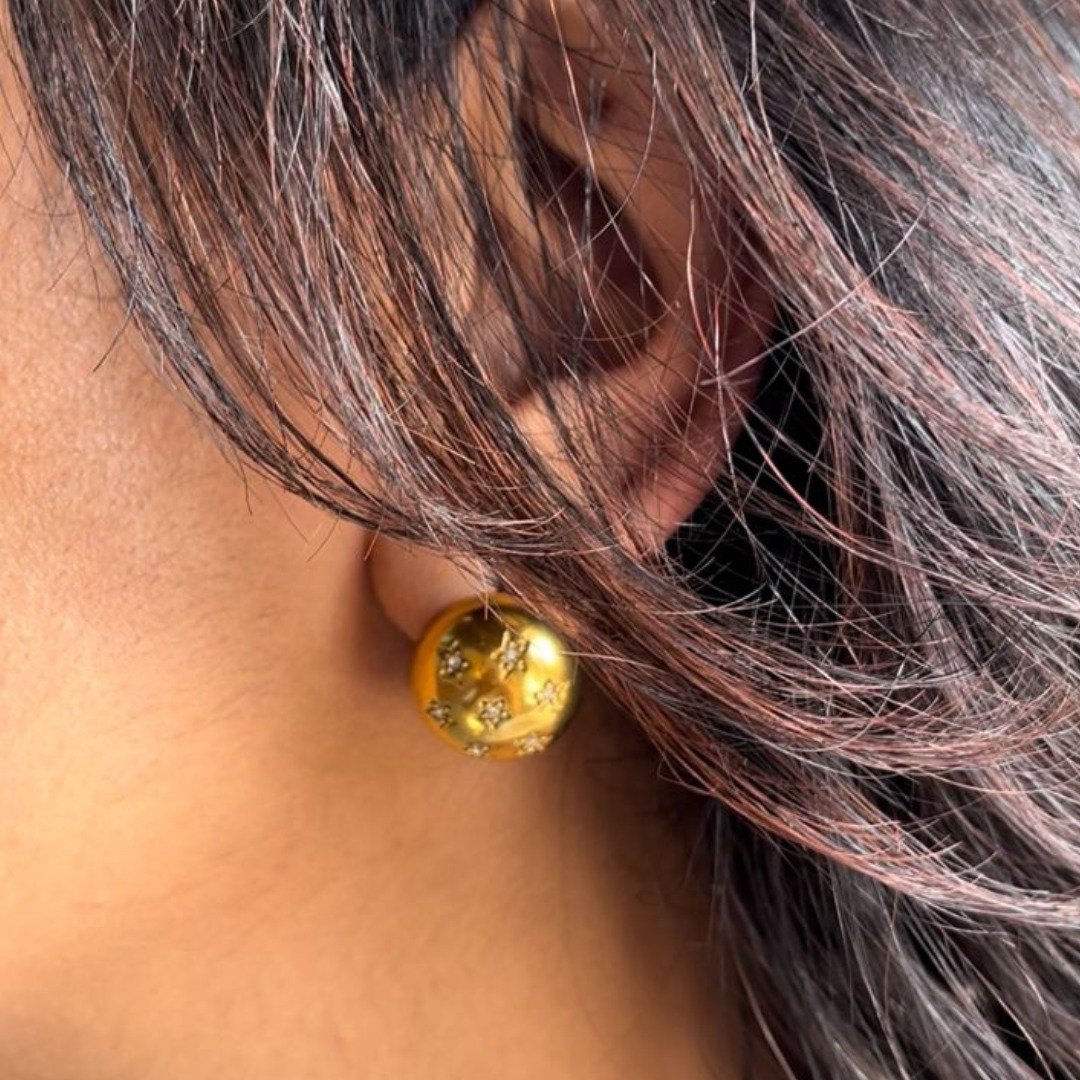 Twinkle Pops - Gold Plated Hoop Earrings - Image 2