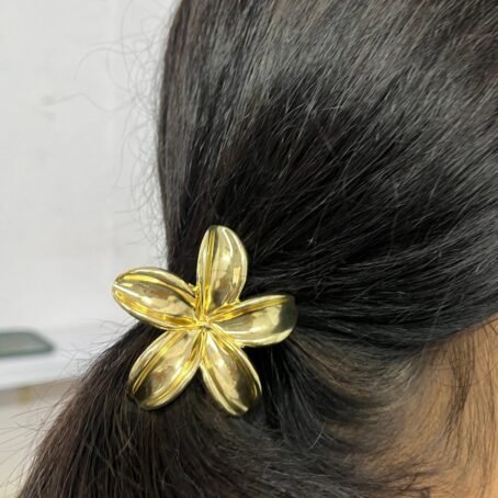 Golden Blossom - Floral Metal Tug Hair Ties - Image 2