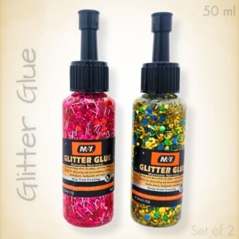 Set of 2 Glitter Glue – Pink & Gold Blue Green (Washable, Non-Toxic)