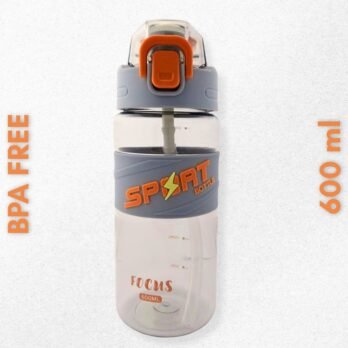 600 ml BPA Free Orange Sports Bottle with Lock and Handle