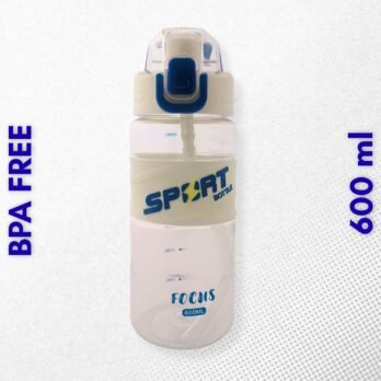 600 ml BPA Free White Sports Bottle with Lock and Handle