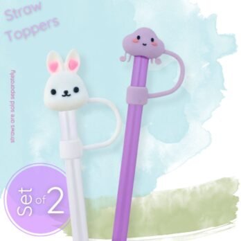Kawaii Straw Toppers Set | Bunny and Cloud Straw Covers