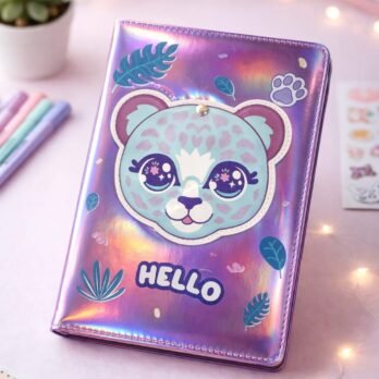 Kawaii Holographic Cat Notebook