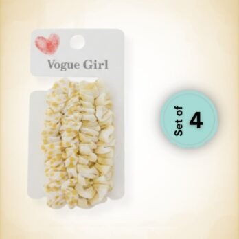 Soft Lemon Yellow Hair Ties Set of 4 | Strong Hold No Damage