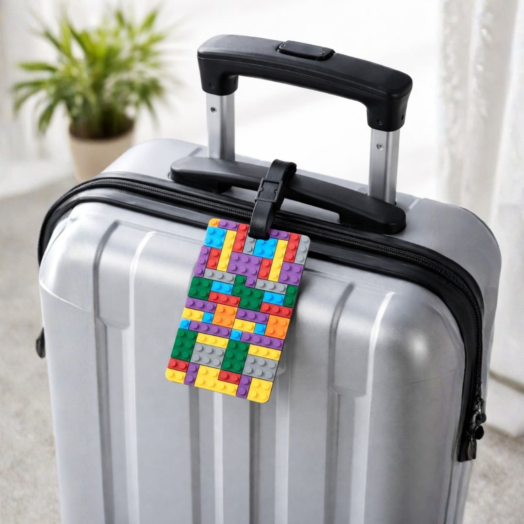Tetris game inspired bag tag