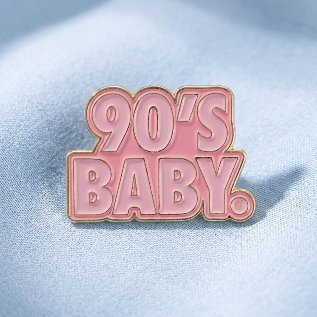 90s baby enamel pin retro lapel badge pink aesthetic pin India