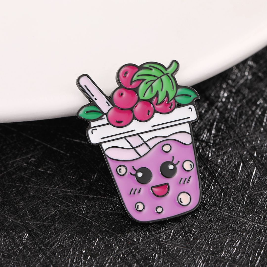 grape-boba-tea-hard-enamel-lapel-pin-kawaii-purple