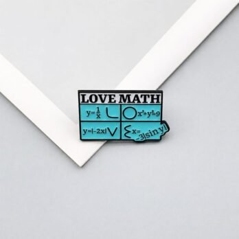 “Love Math” Soft Enamel Lapel Pin | Cute Nerdy Math Badge Brooch