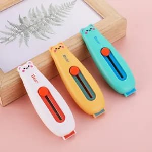 Cute Bear Mini Paper Cutter Set of 2 Assorted Colours for School, Office & Crafts