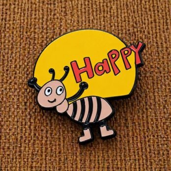 “Bee Happy ” Enamel Pin – Cute Lapel Pin for Bags, Jackets & Gifts