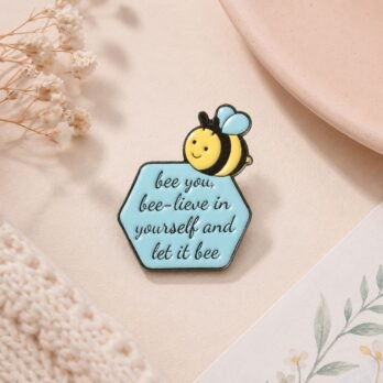 Bee Enamel Pin Motivational Aesthetic Badge for Bags & Jackets