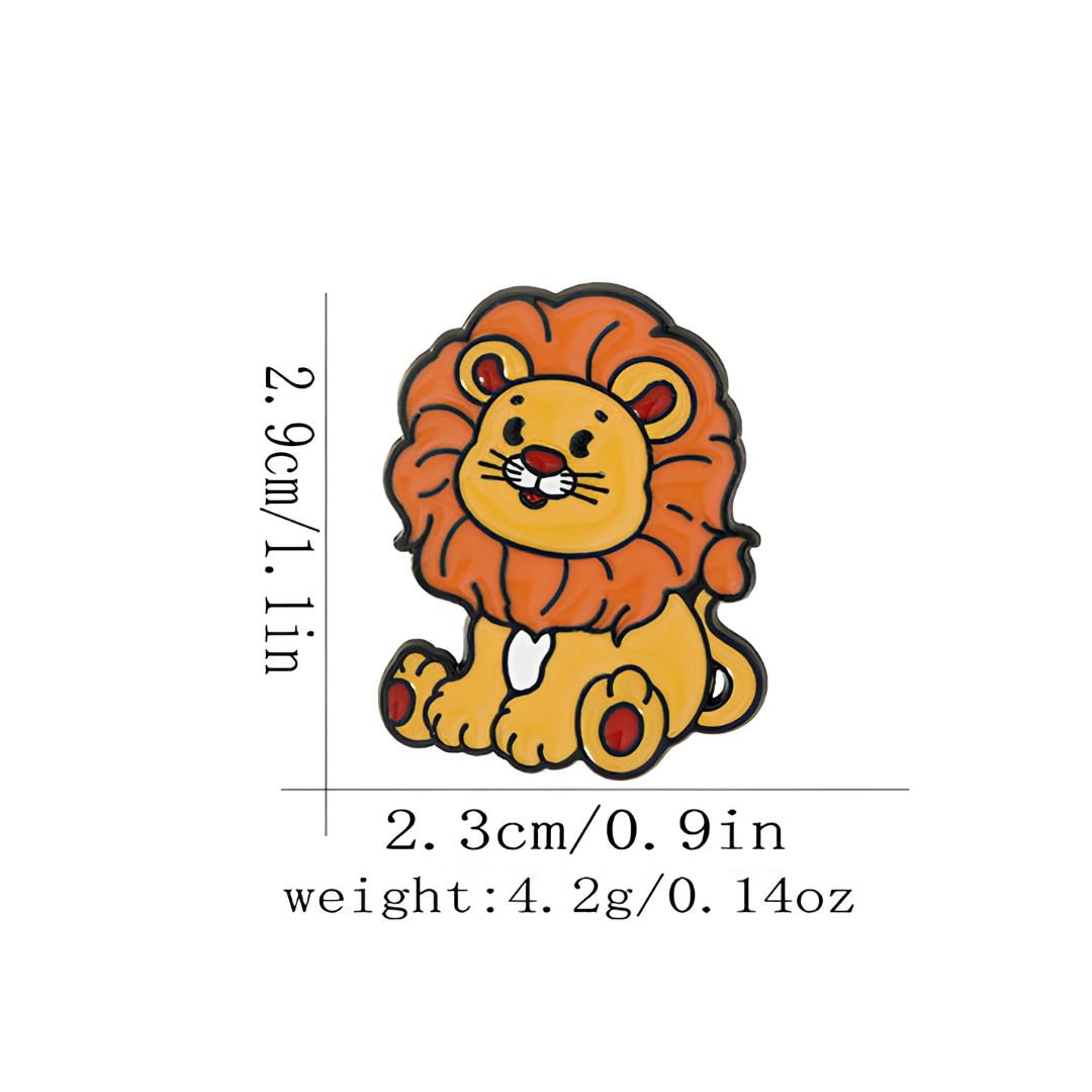 Lion Enamel Pin Cute Kawaii Yellow Orange – buy online India