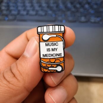 Music Is My Medicine Cute Enamel Pin Badge for Bags, Jackets & Backpacks