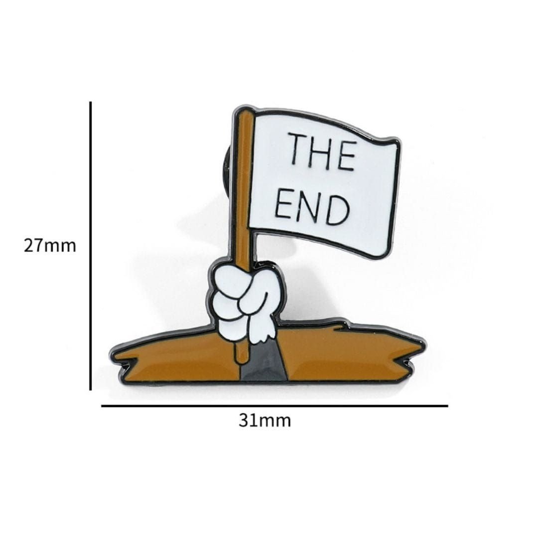 Cute enamel pin attached on pastel background